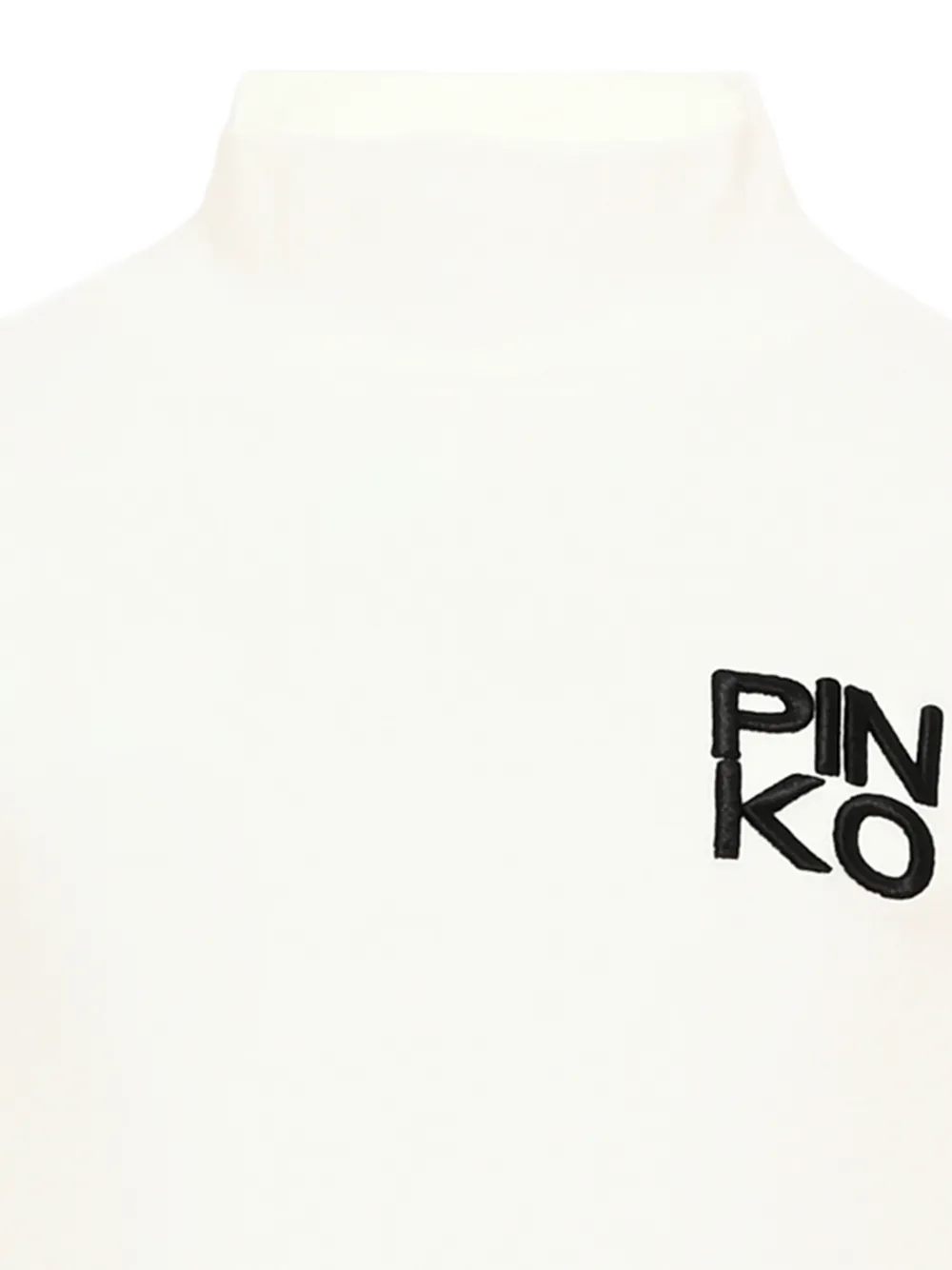 Pinko Kids Sweater met geborduurd logo en hoge hals Beige