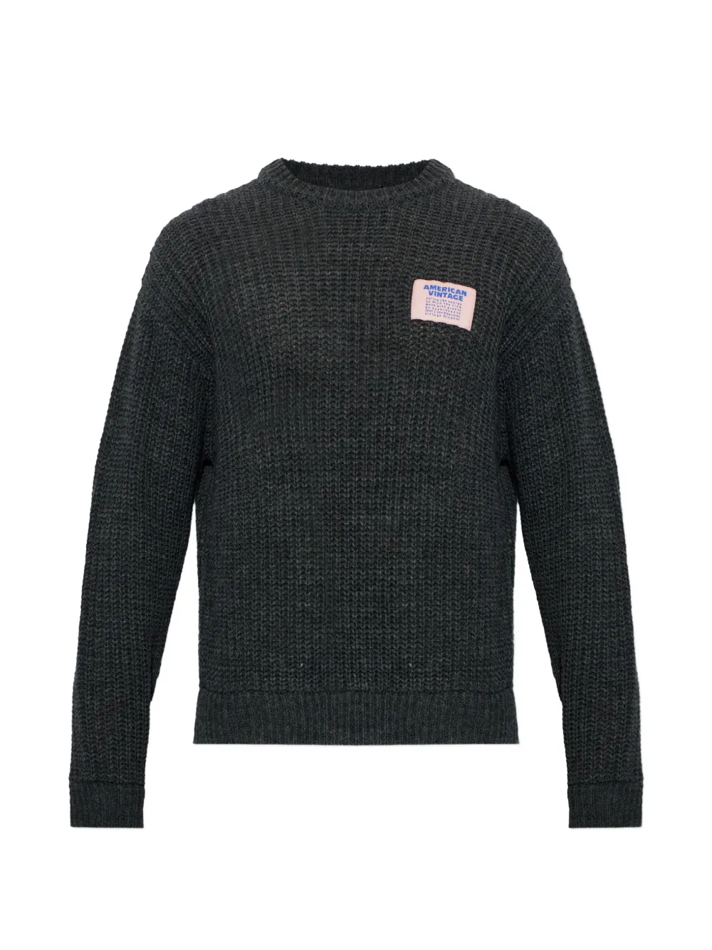 American Vintage Cyrow logo-patch waffle-knit sweater - Verde