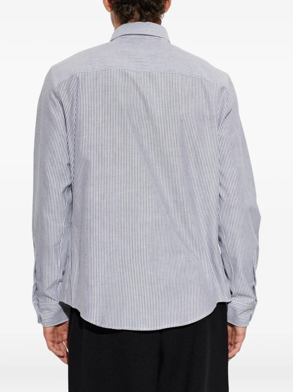 AMI Paris black striped cotton shirt with Ami de Coeur