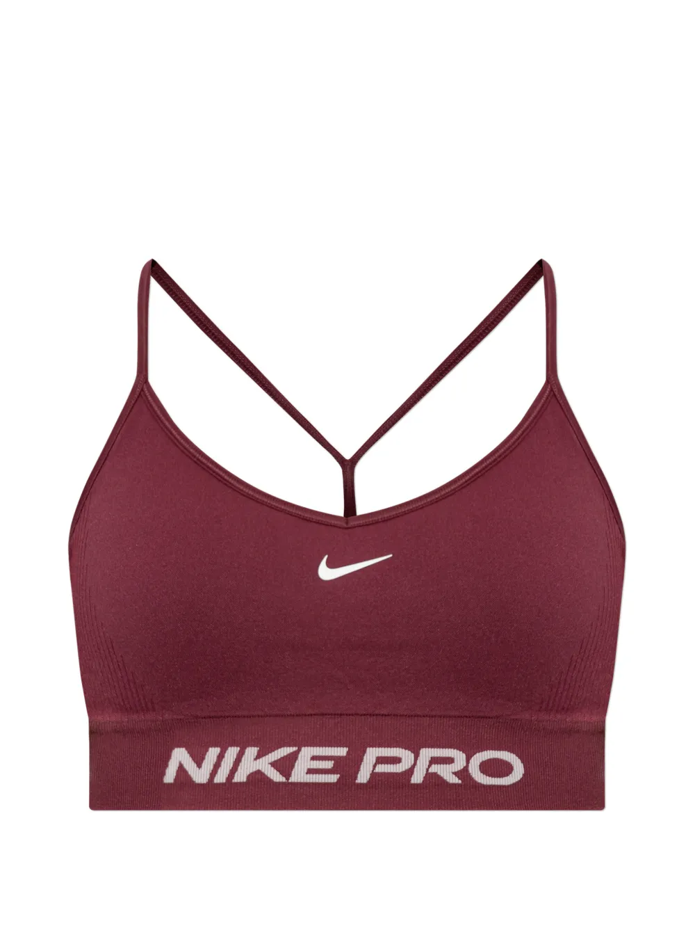 Nike Pro seamless light-support padded sports bra Rood