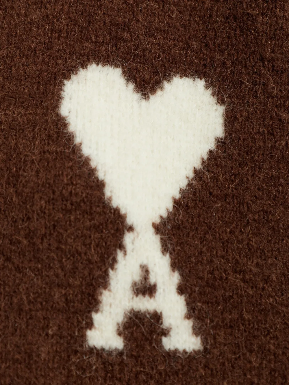 AMI Paris Ami de Coeur intarsia-knit cardigan Bruin