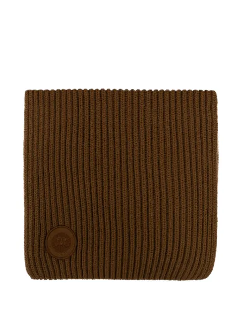 Canada Goose ribbed-knit logo-patch scarf