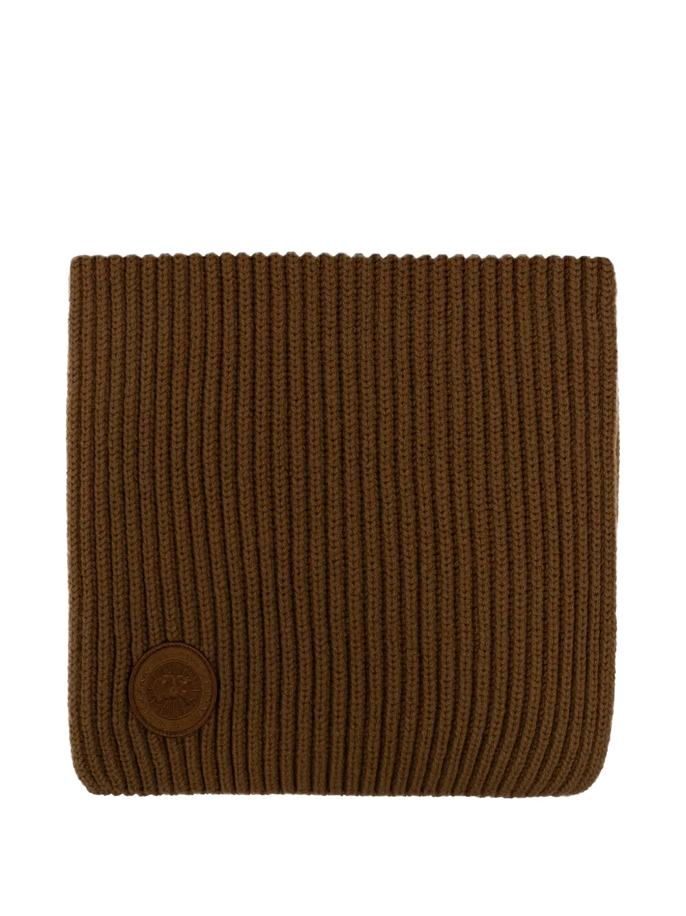 Canada Goose ribbed-knit logo-patch scarf - Brown