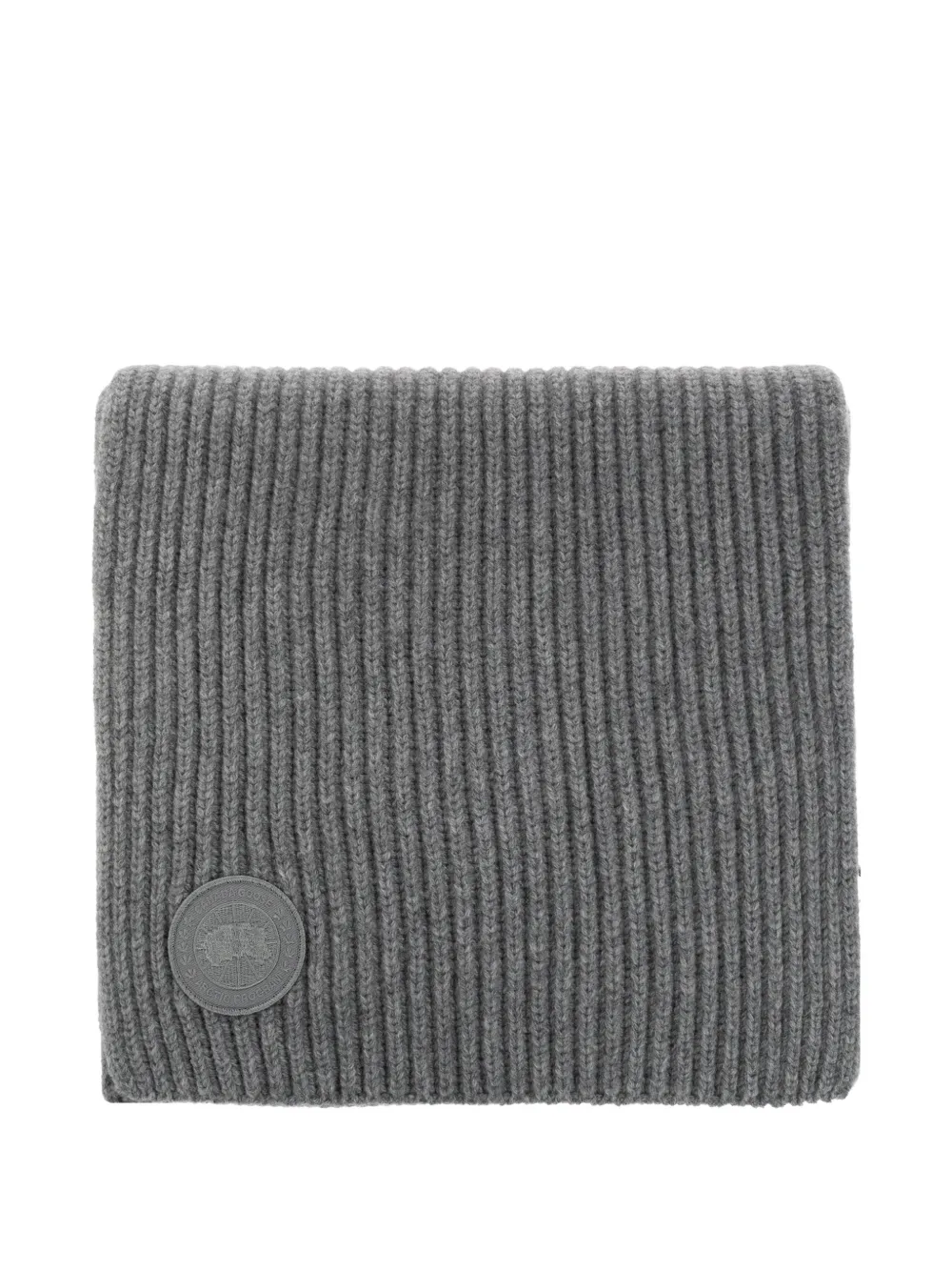 Canada Goose logo-patch ribbed-knit scarf - Grey