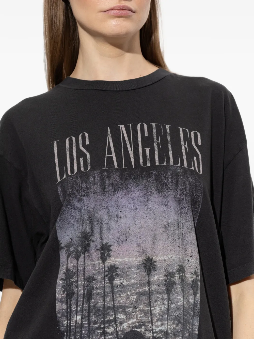 ANINE BING Cade graphic-print T-shirt Zwart