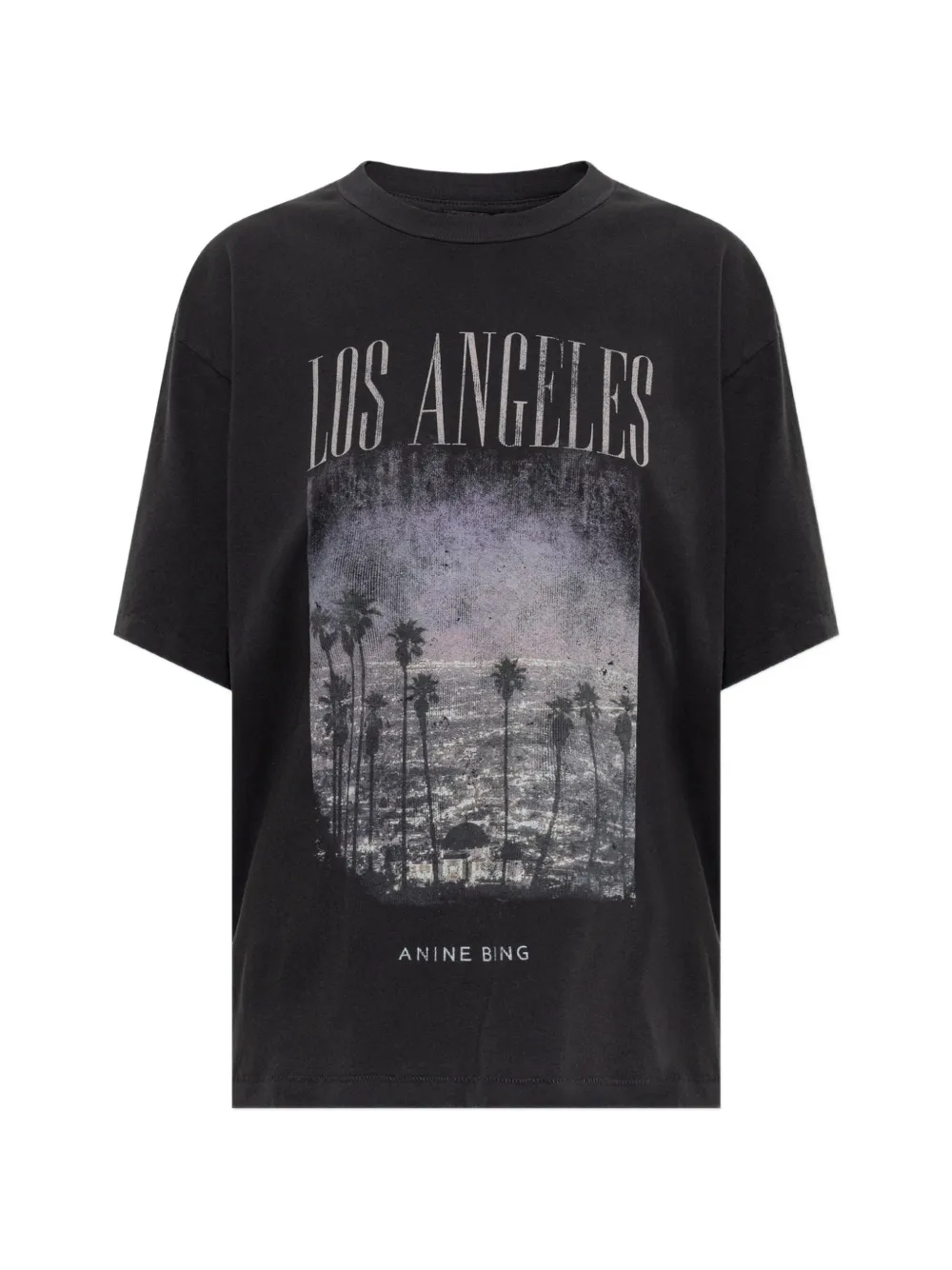 ANINE BING Cade graphic-print T-shirt Zwart