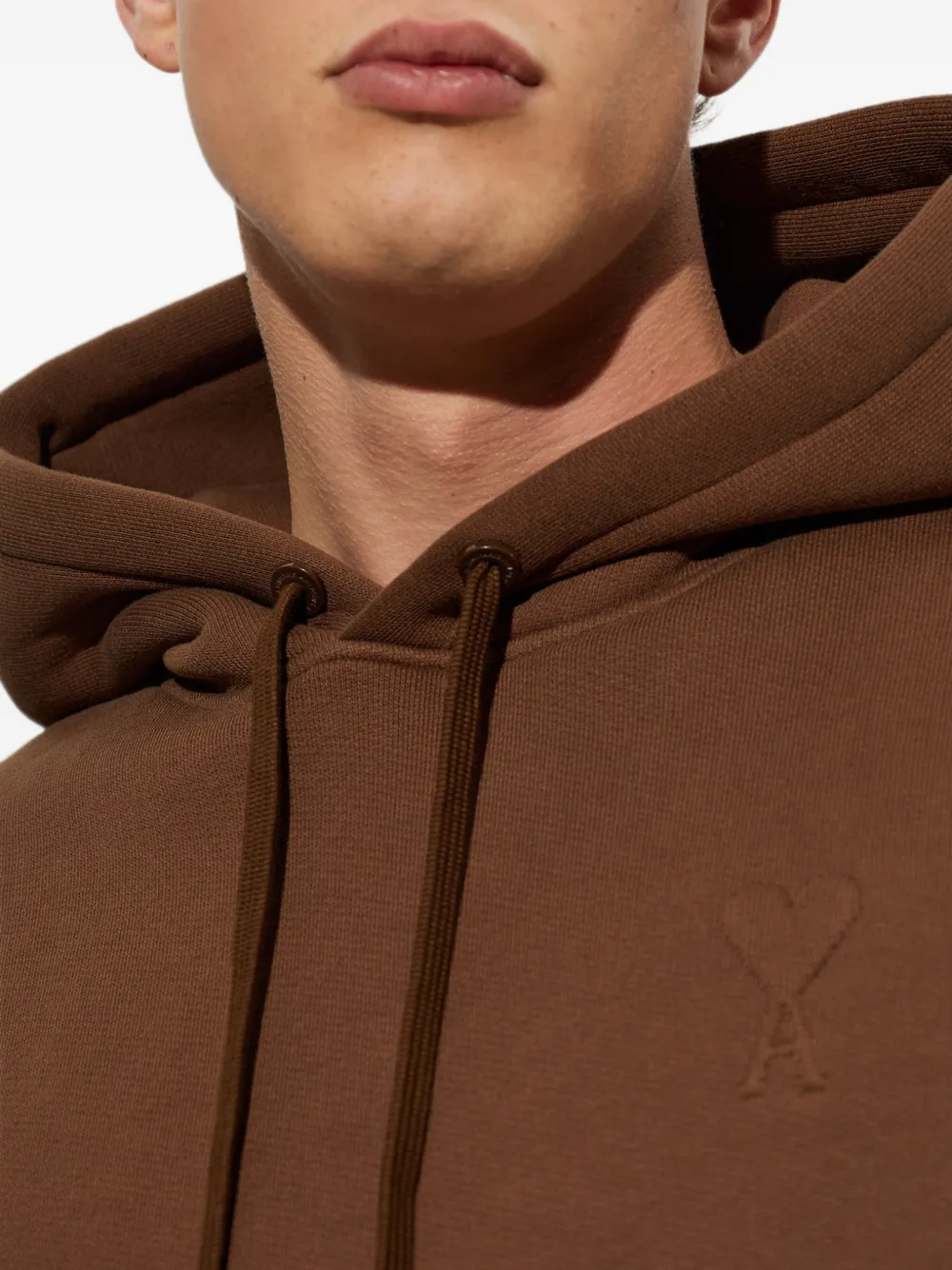 AMI Paris Ami de Coeur drawstring hoodie Bruin