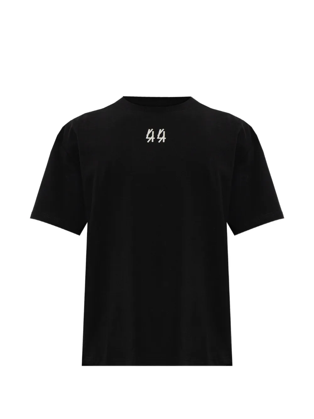 44 LABEL GROUP Darkened Skull logo-print graphic-back T-shirt Zwart