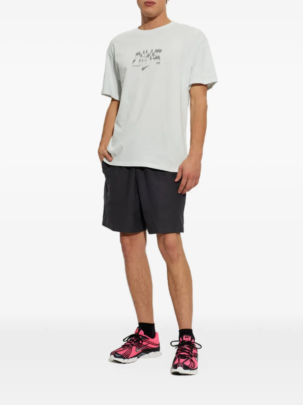 Nike logo-print T-shirt Grijs