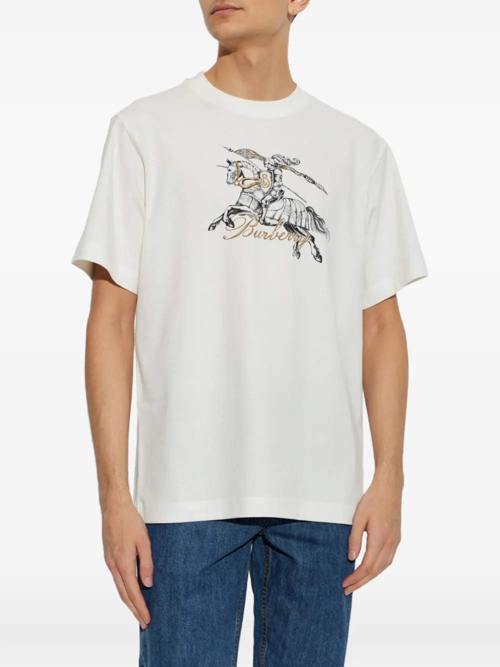 Burberry Etched Knight cotton T-shirt Wit