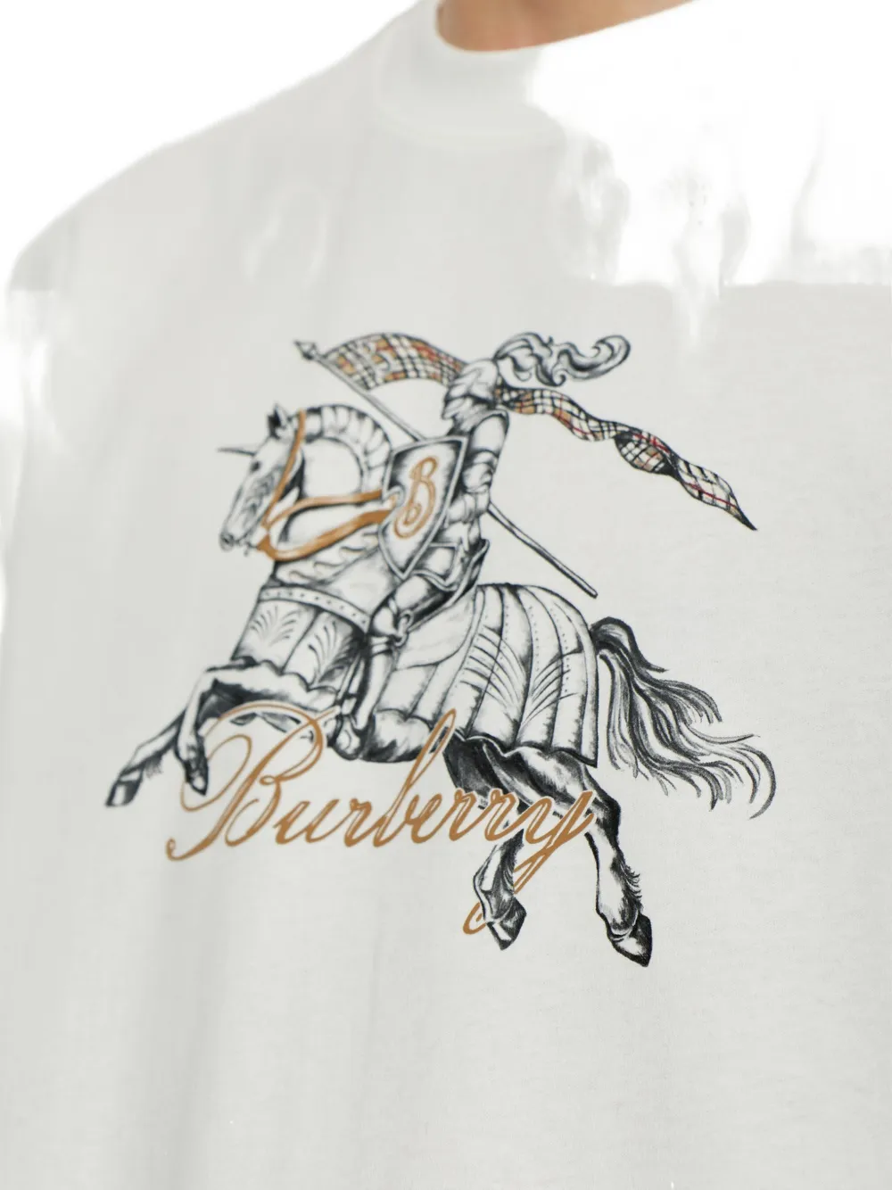 Burberry Etched Knight cotton T-shirt Wit