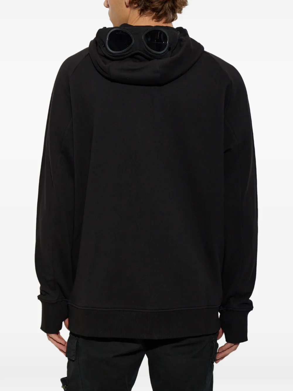 C.P. Company diagonal raised-fleece Goggle zip sweatshirt Zwart