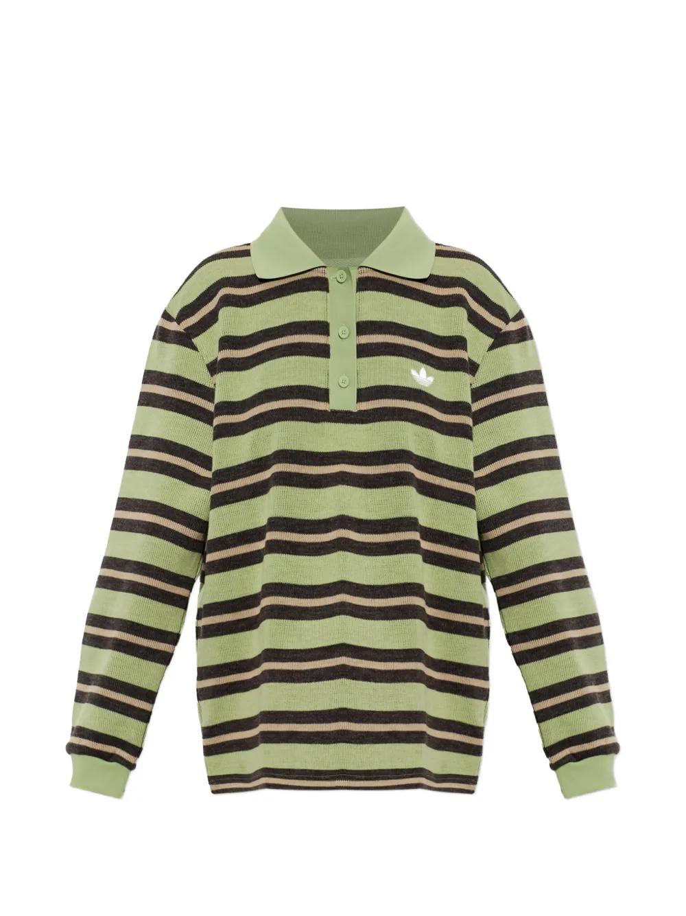 adidas top stripe knitted polo - Green