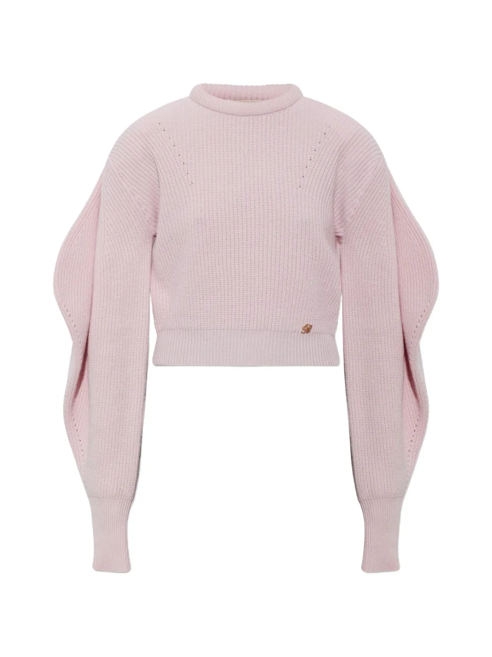Blumarine padded-shoulder wool sweater Roze