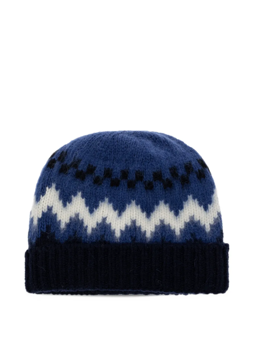 Canada Goose logo-patch Intarsia-knit beanie hat Blauw