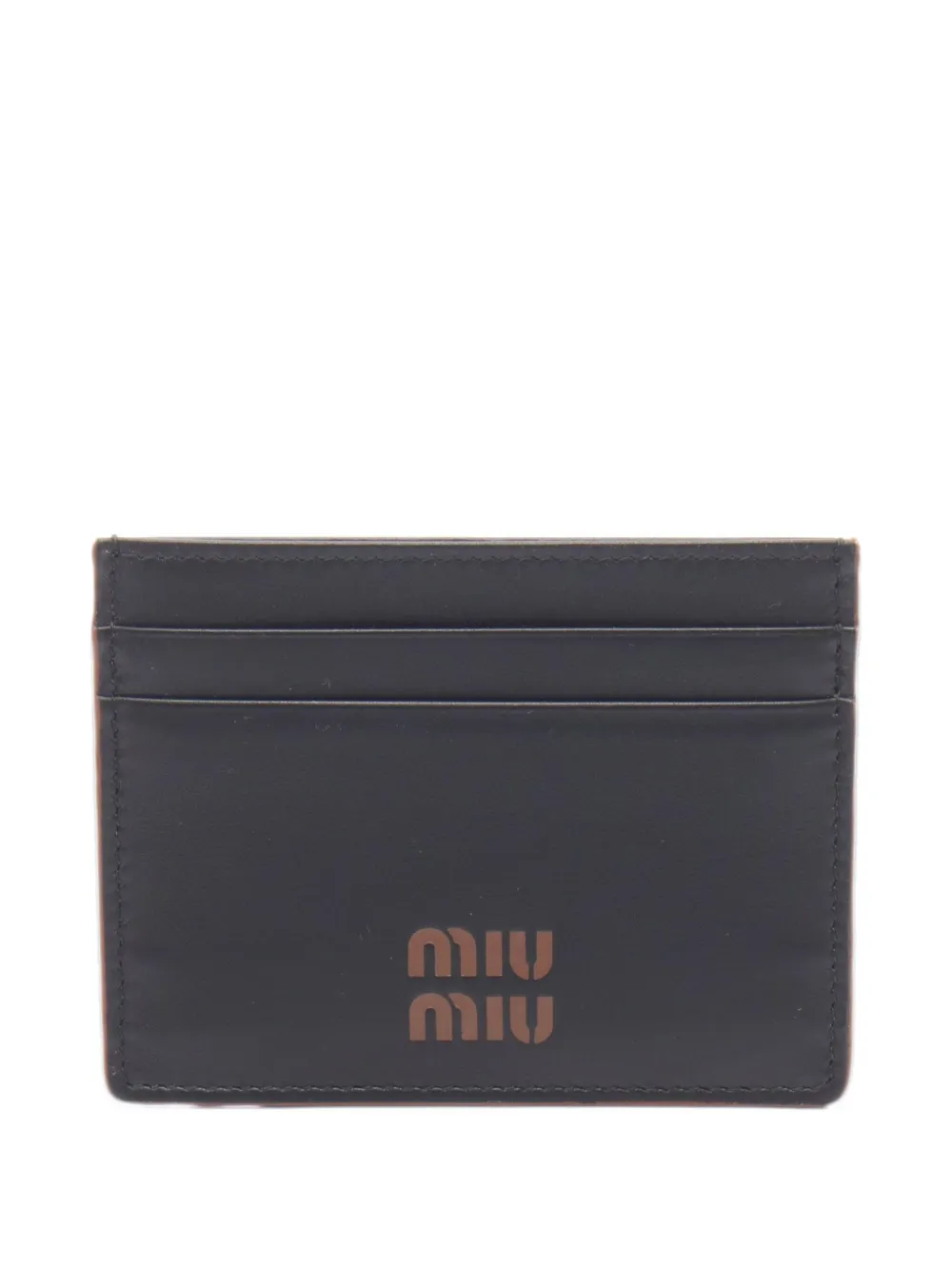 Miu Miu Pre-Owned 2010s logo-detail leather card case - Nero