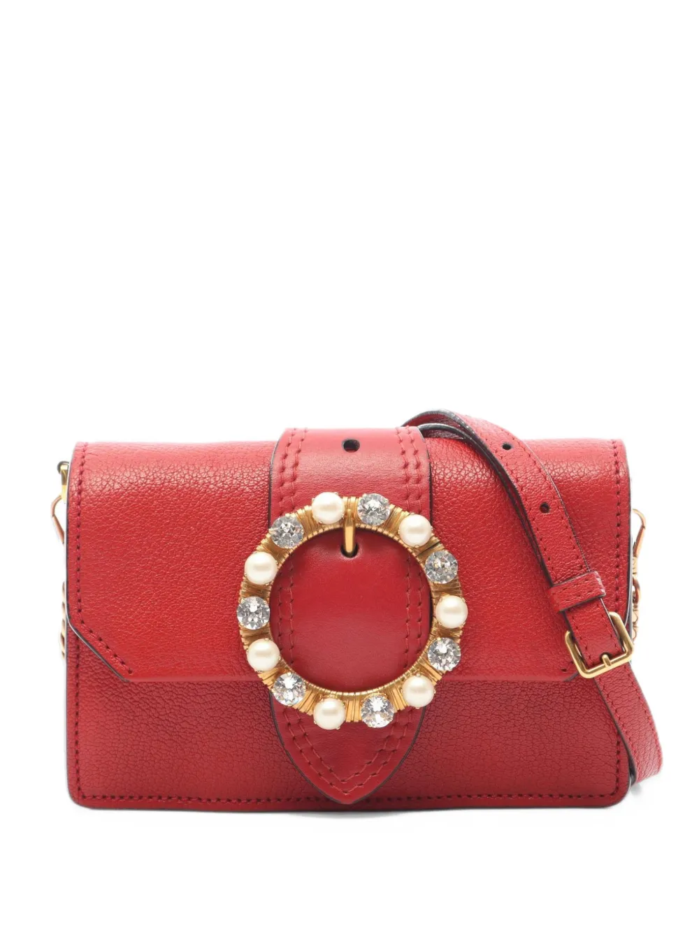 Miu Miu Pre-Owned 2010s Bijou buckle shoulder bag - Rosso