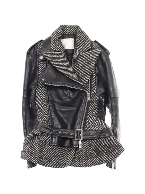 sacai 2010s herringbone panelled jacket