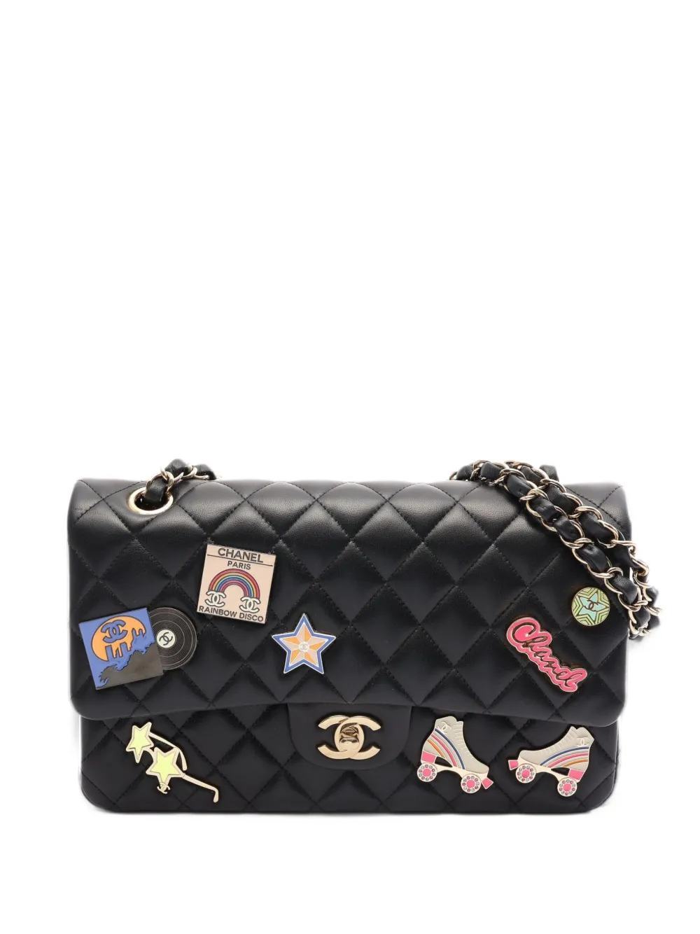 CHANEL Pre-Owned 2021 Matelassé double-flap shoulder bag - Nero