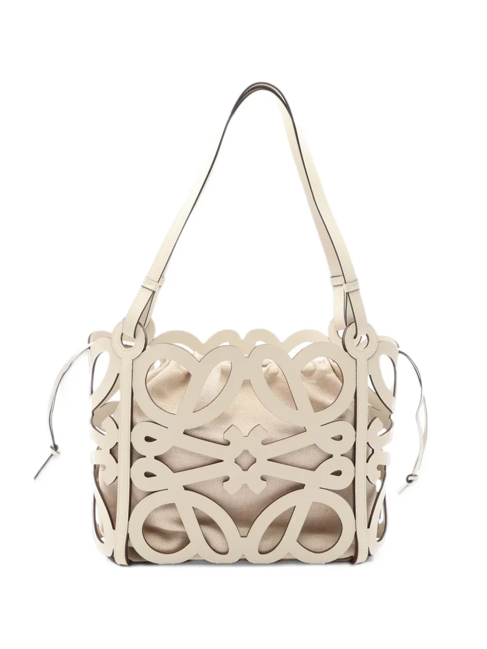 Loewe Pre-Owned 2000s Anagram cut-out tote bag - Neutrals