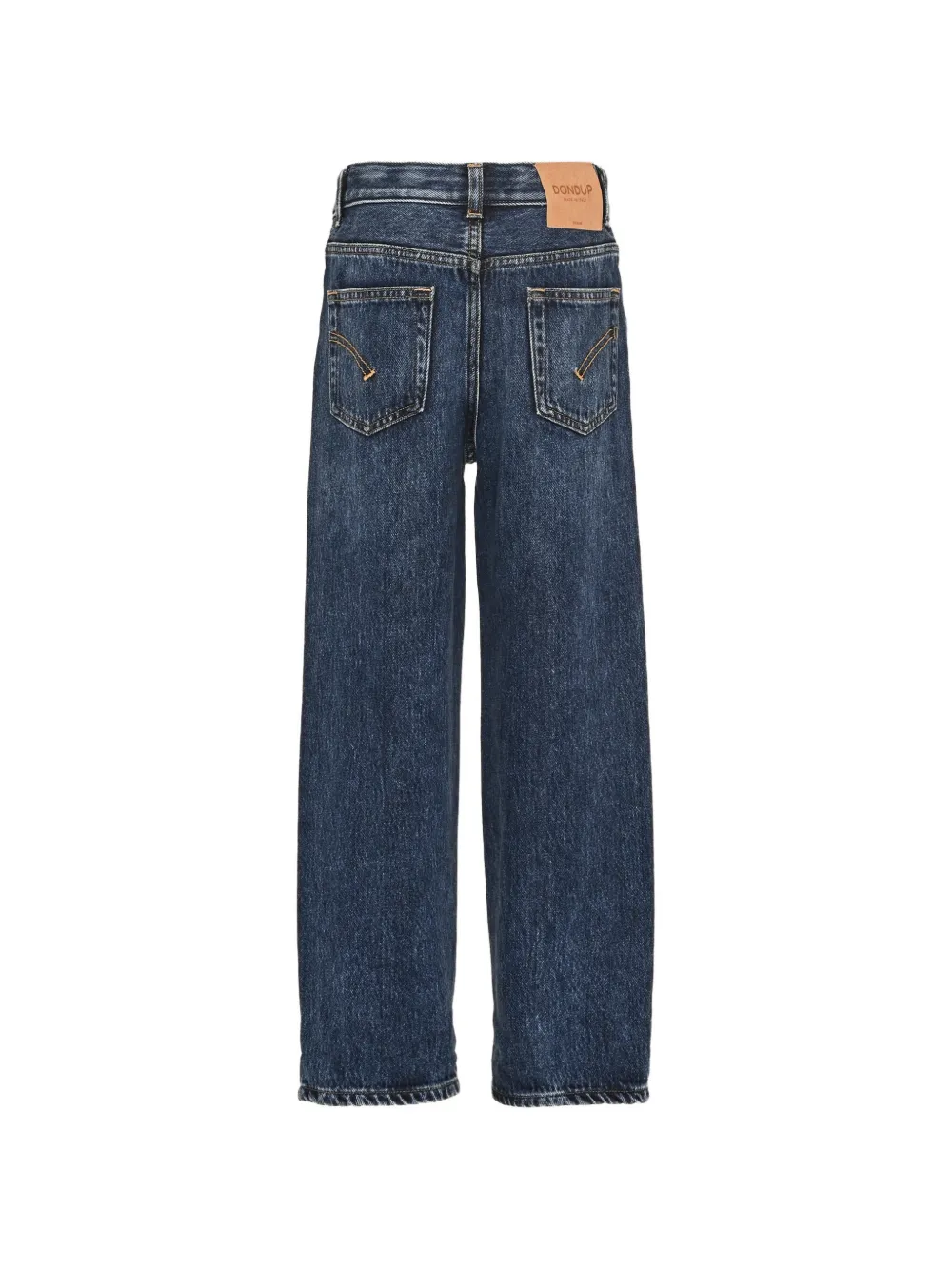 DONDUP KIDS logo-patch straight-leg jeans Blauw
