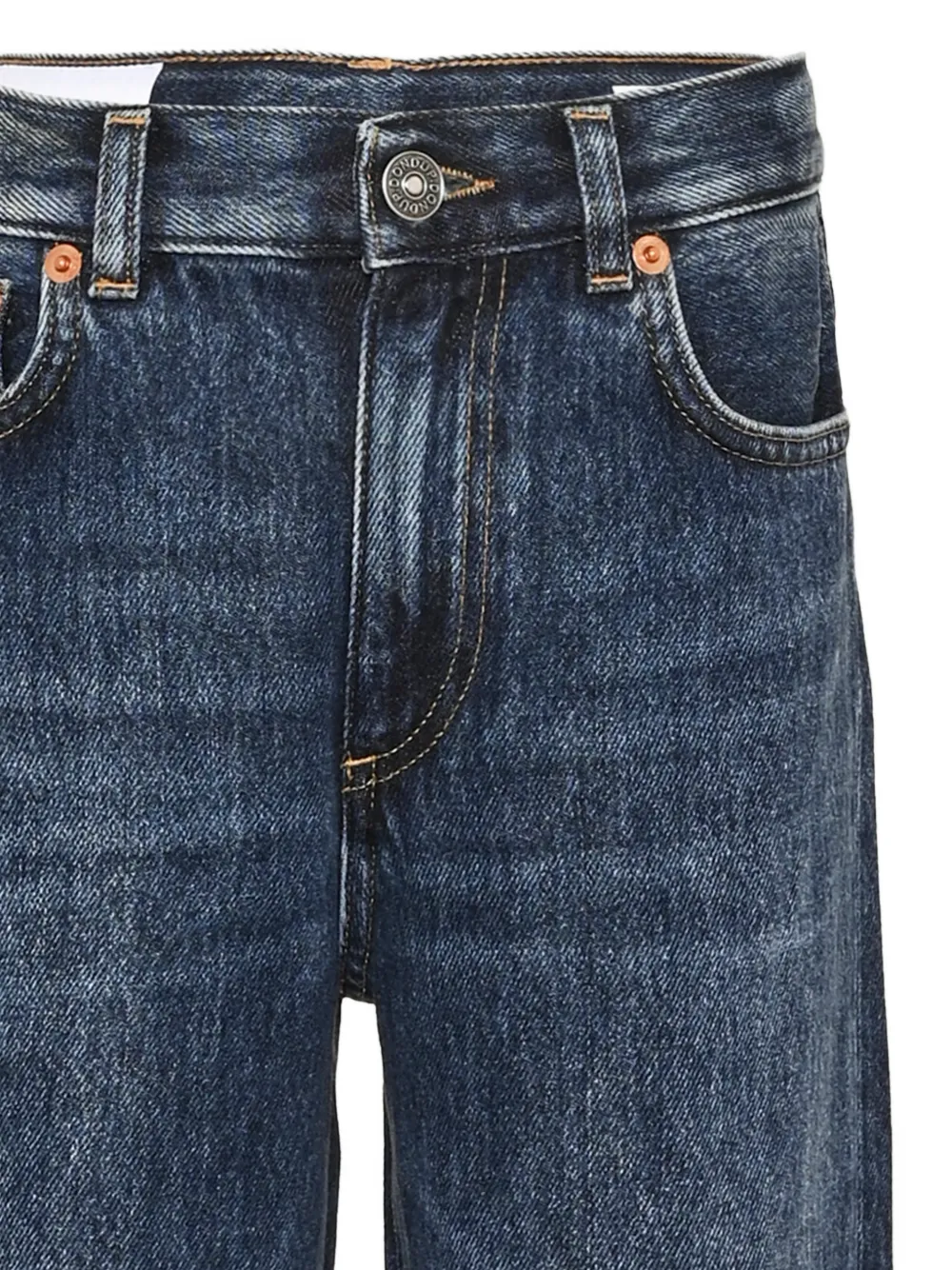DONDUP KIDS logo-patch straight-leg jeans Blauw