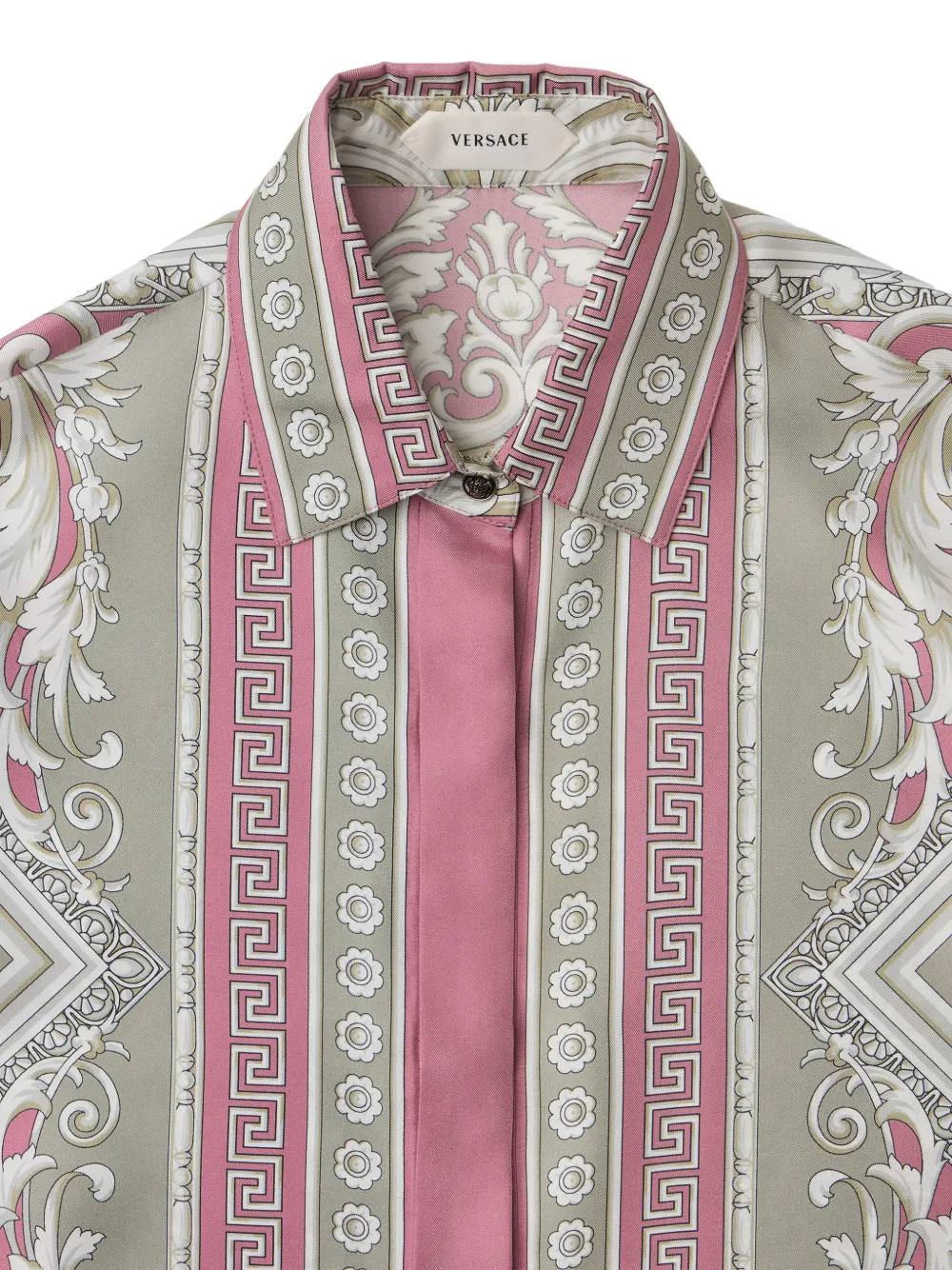 Versace printed silk twill shirt Roze