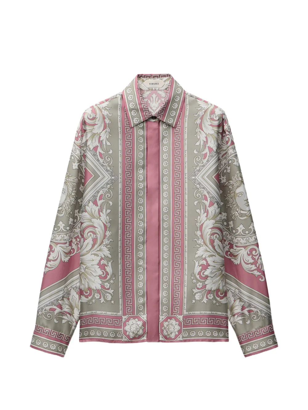 Versace printed silk twill shirt Roze
