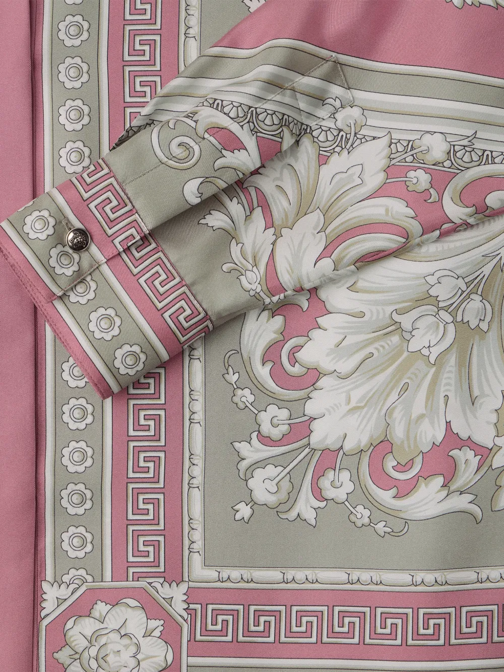 Versace printed silk twill shirt Roze