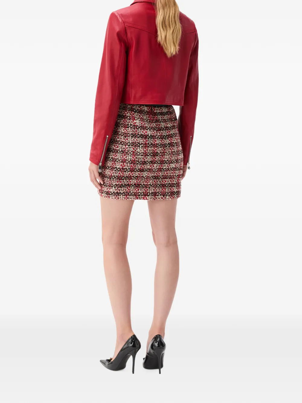 Versace tweed mini skirt Rood