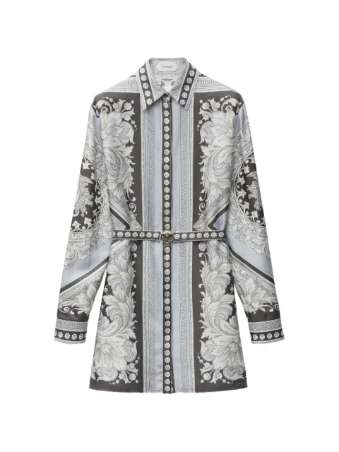 Versace printed silk twill mini dress