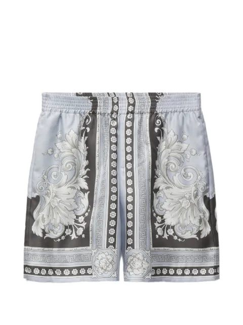 Versace printed silk twill shorts
