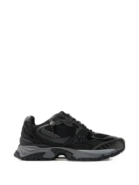 Versace Icaro embellished mesh & leather sneakers