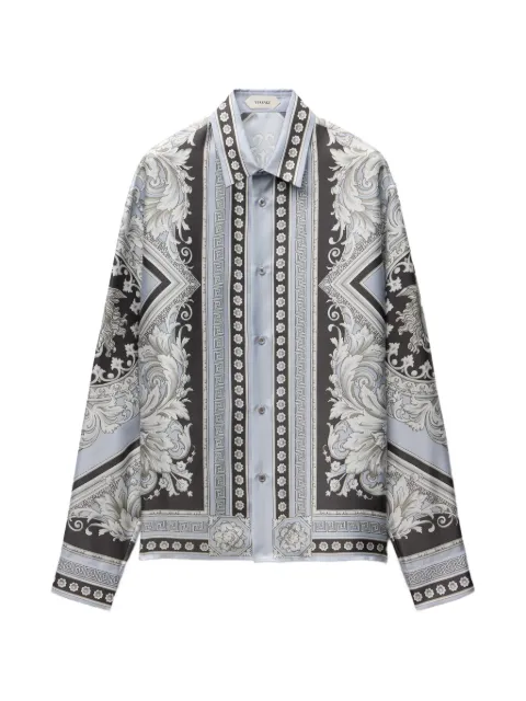 Versace printed silk twill regular shirt