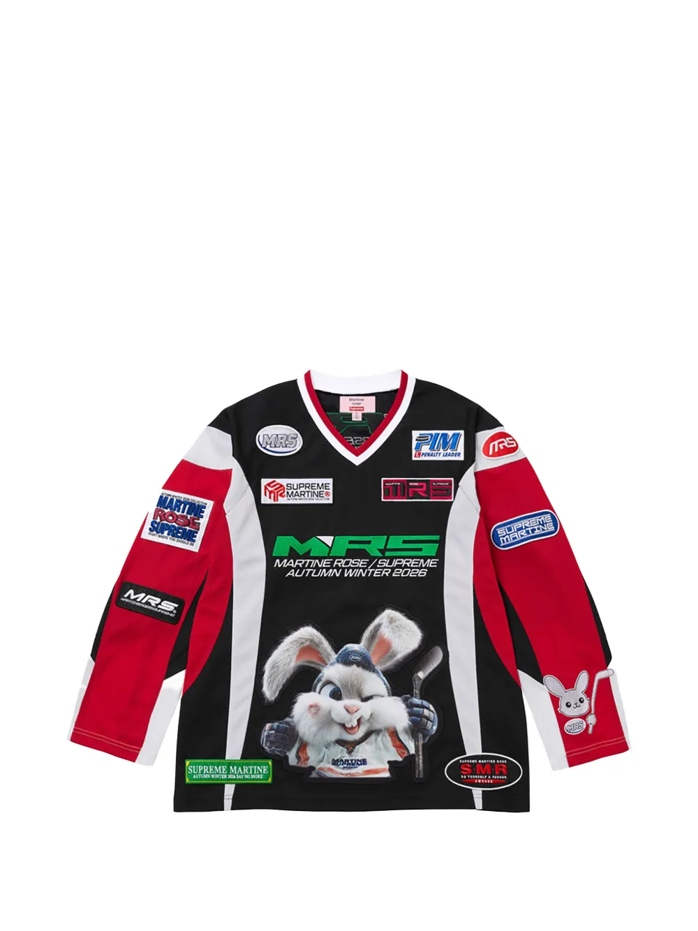 Supreme x Martine Rose graphic-print long-sleeve T-shirt Zwart