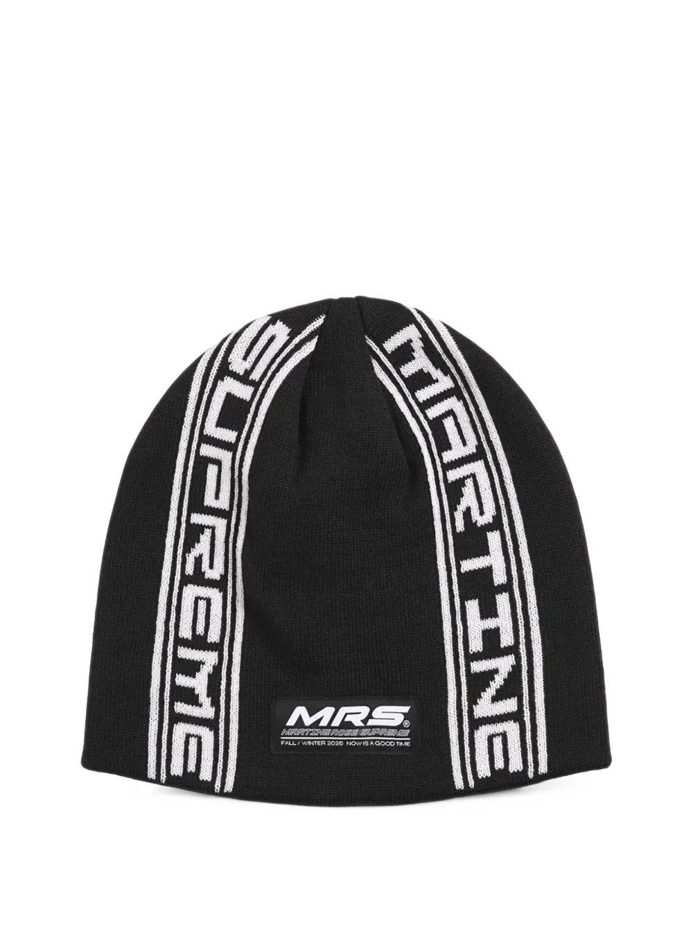 Supreme Gebreide muts met jacquard Zwart