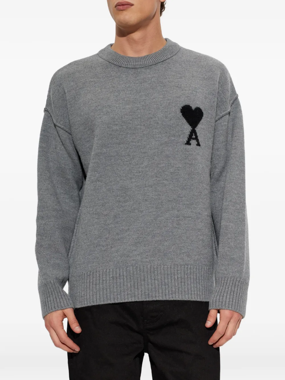 AMI Paris Ami de Coeur sweater Grijs