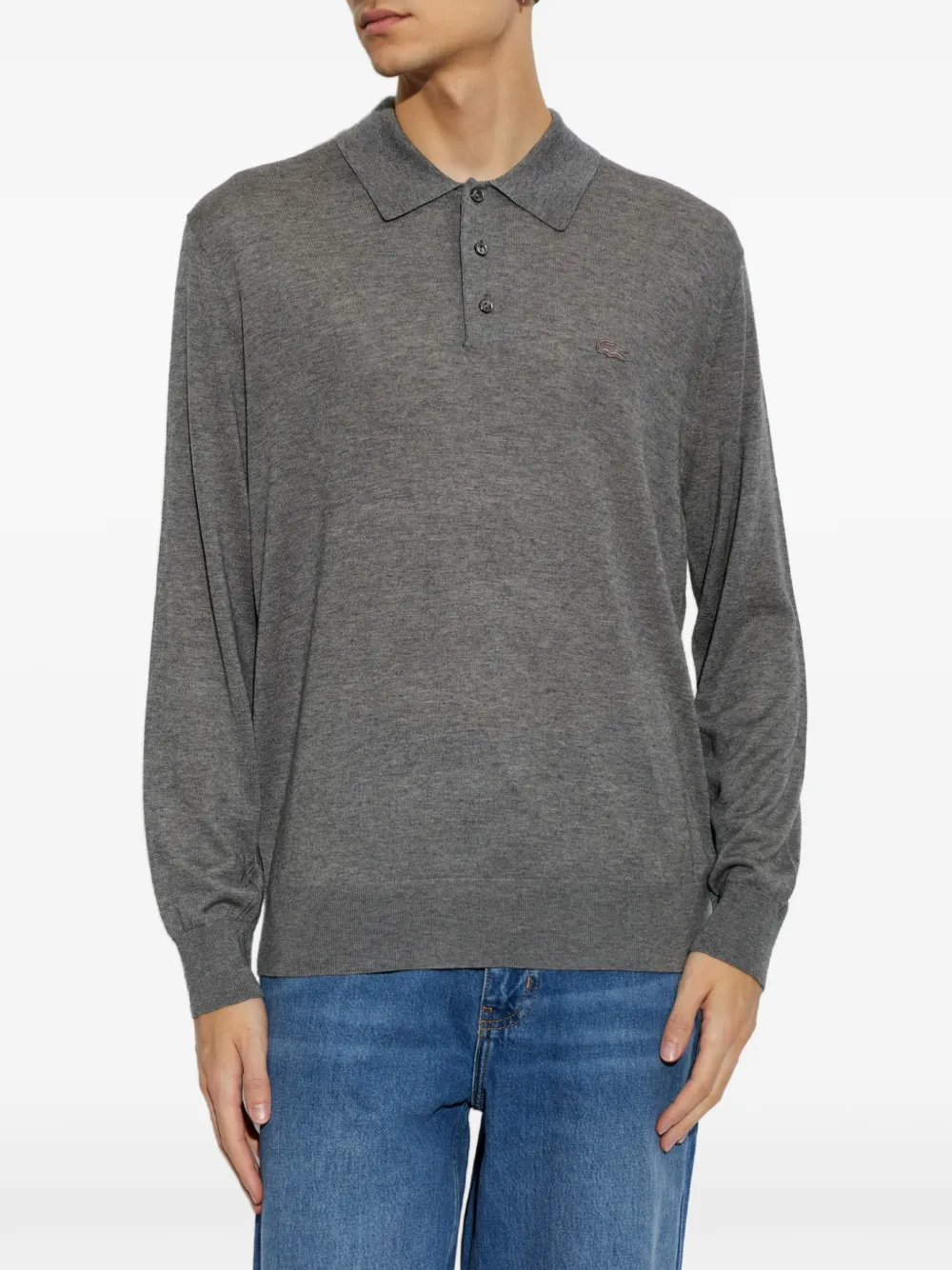 Lacoste logo-patch polo shirt Grijs