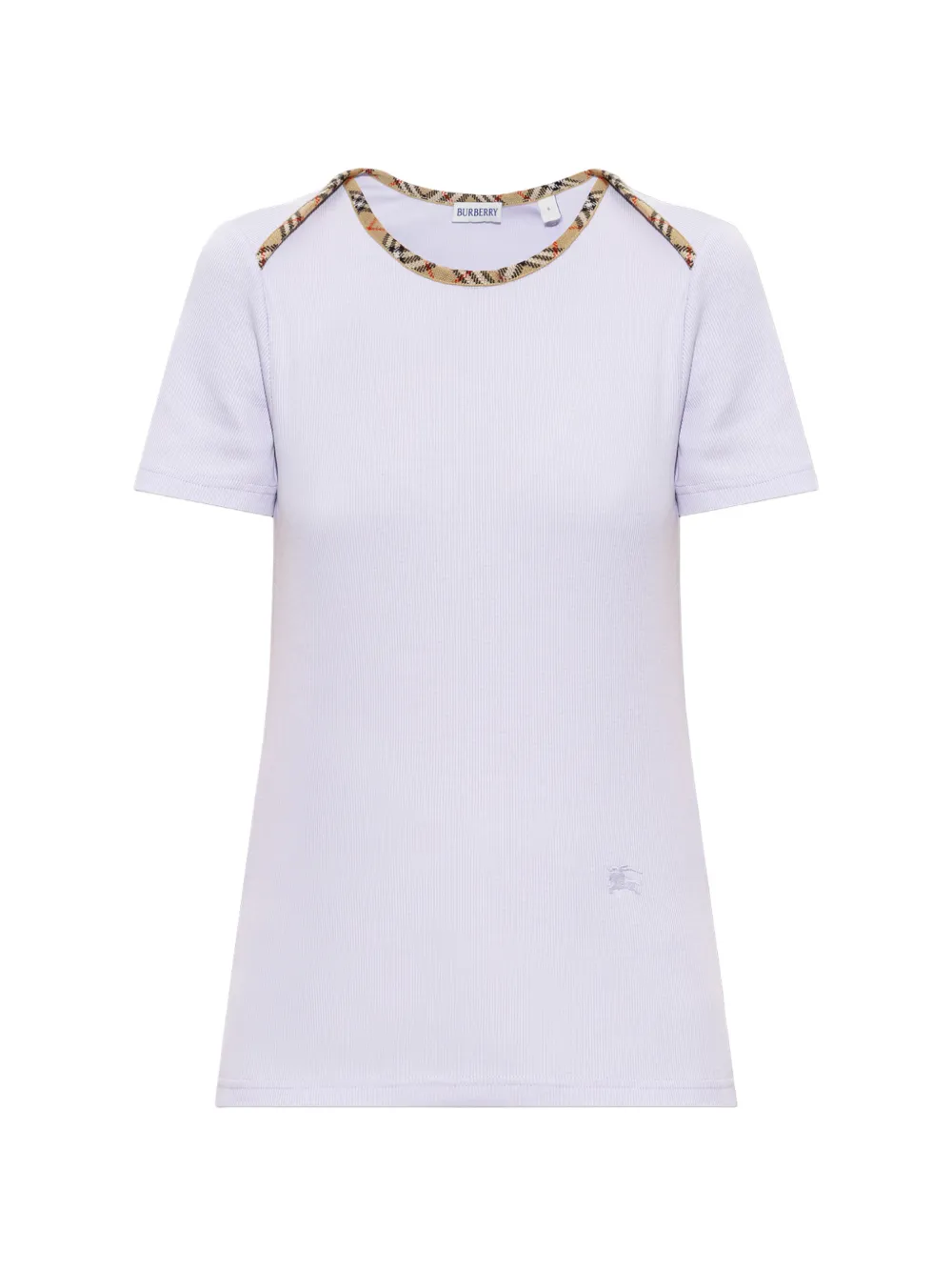 Burberry Check trim T-shirt Paars