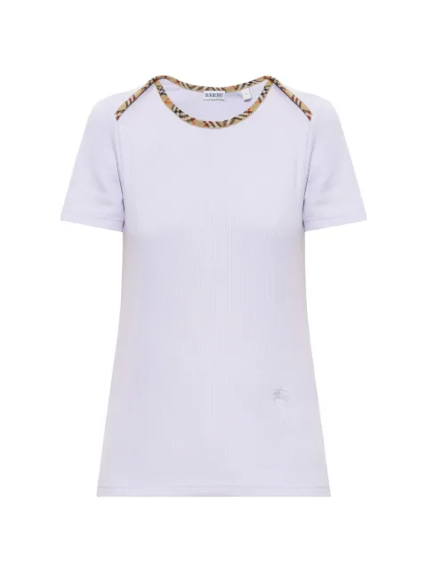 Burberry playera con ribete Check