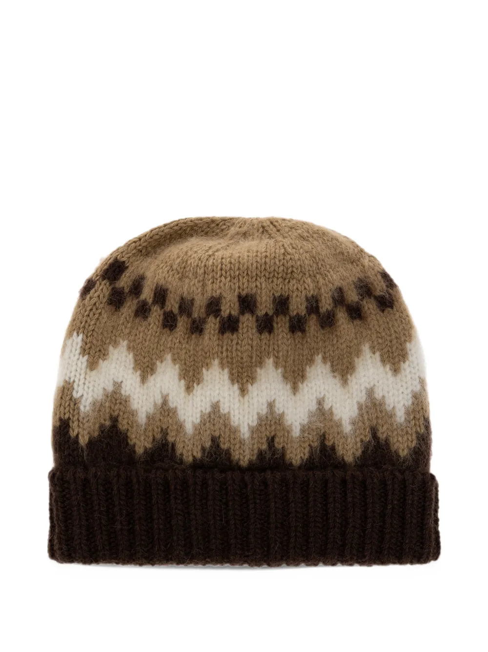 Canada Goose Fair Isle logo-patch beanie hat Bruin