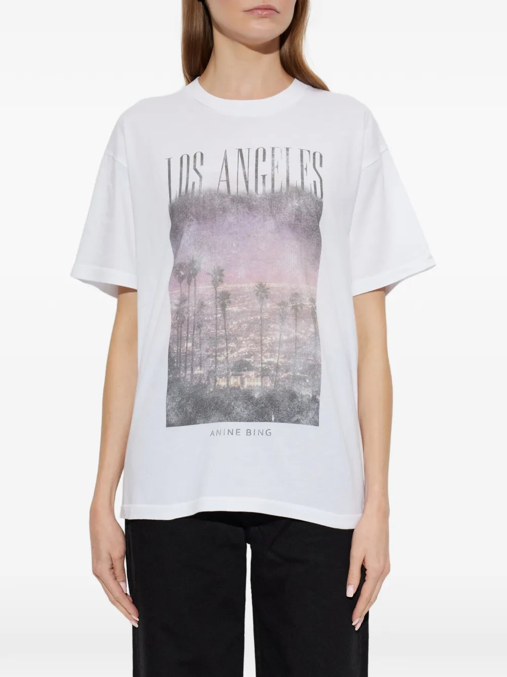 ANINE BING Cade graphic-print T-shirt Wit