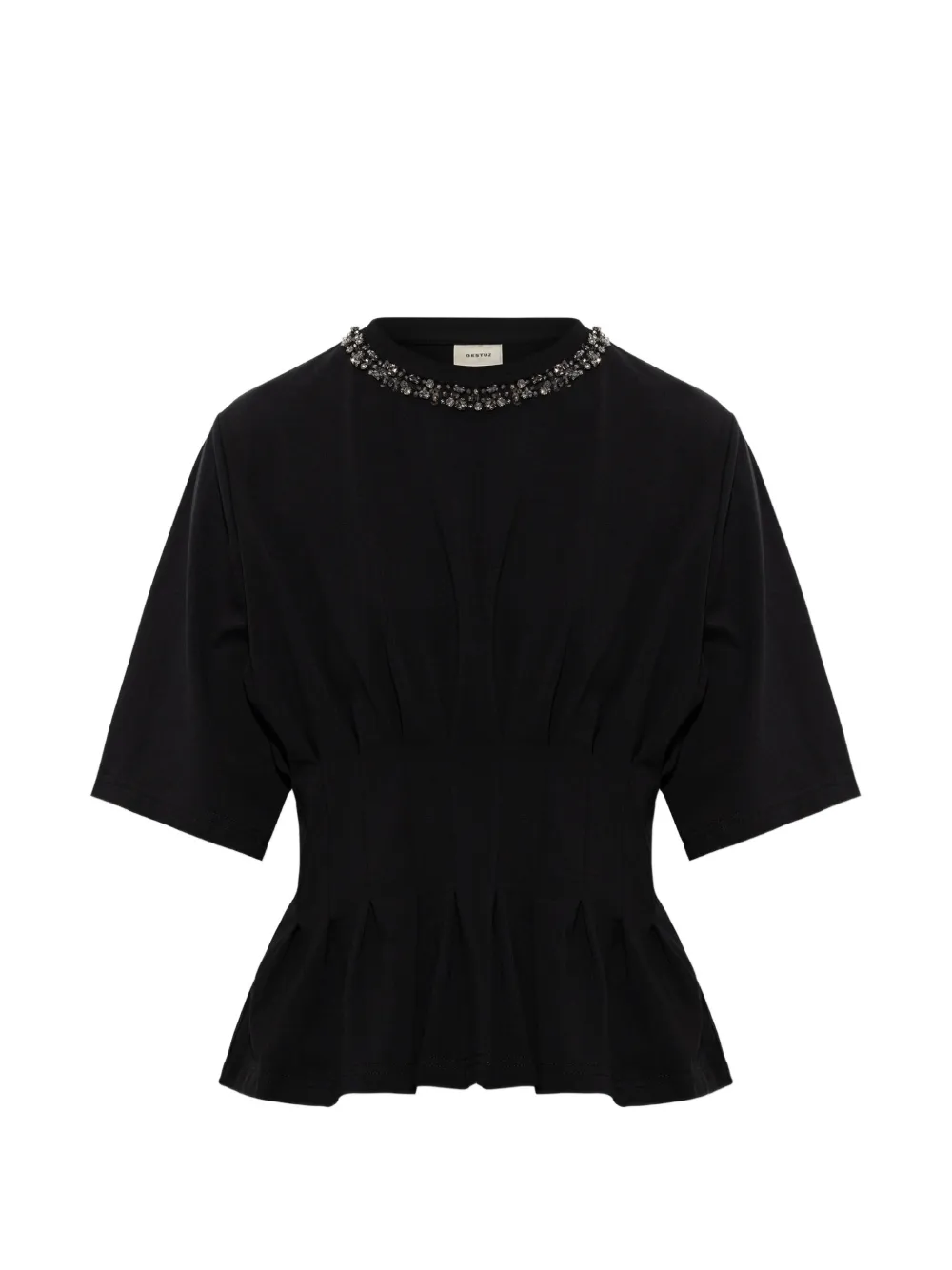 Gestuz Gnizez crystal-embellished blouse Zwart