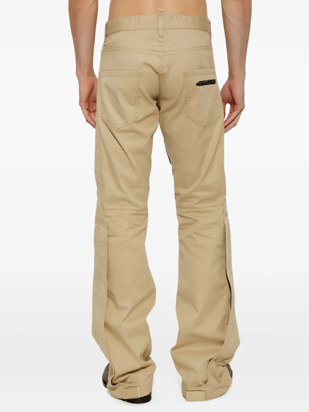 DSQUARED2 logo-patch panelled trousers Beige