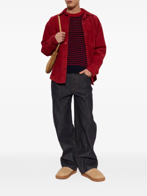 AMI Paris striped button-detail sweater