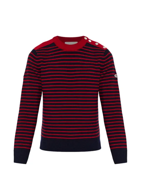 AMI Paris striped button-detail sweater