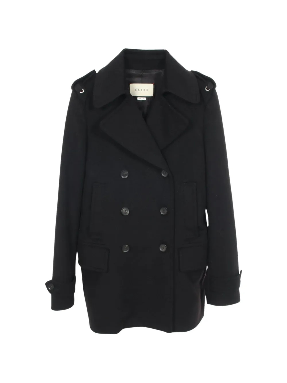 Gucci Pre-Owned 2000s double-breasted pea coat - Black