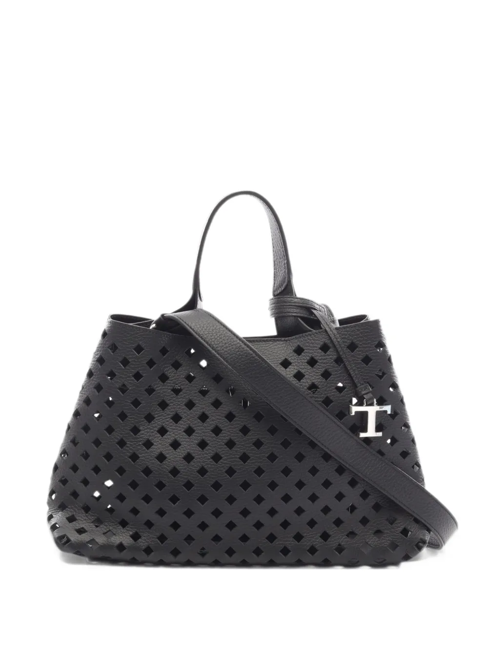 Tod's 2010s T Timeless perforated tote bag - Nero