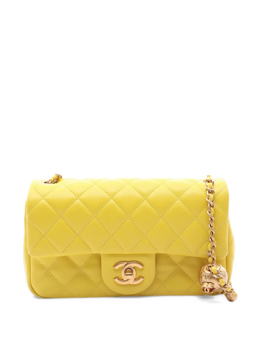 CHANEL Pre-Owned 2021 mini Matelassé flap bag - Giallo