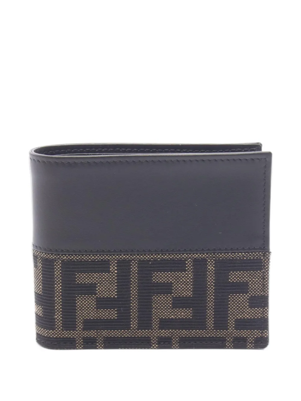 Fendi Pre-Owned 2020s FF jacquard Zucca bi-fold wallet - Black